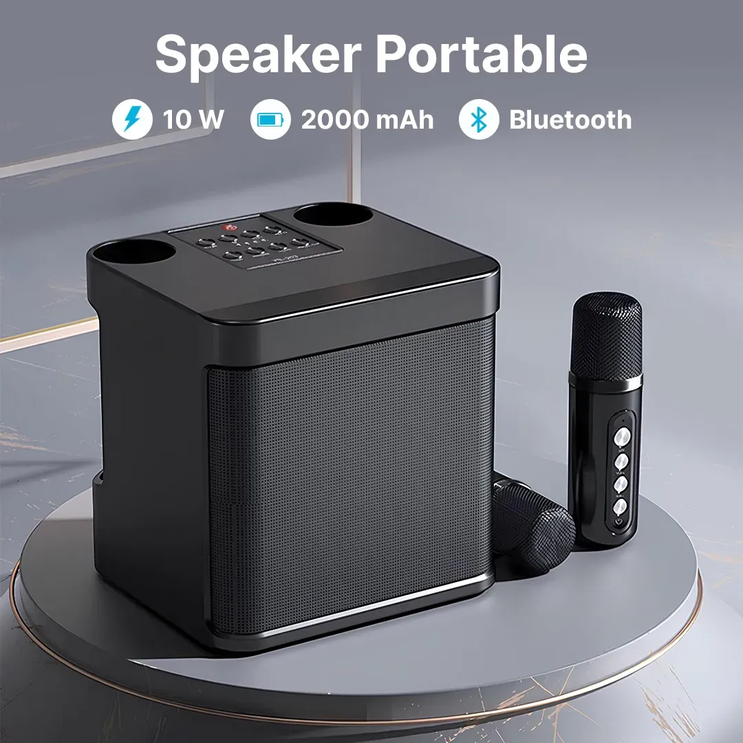 BAFOVY Speaker Bluetooth Karaoke with 2 Microphone 10W - WJ-A826