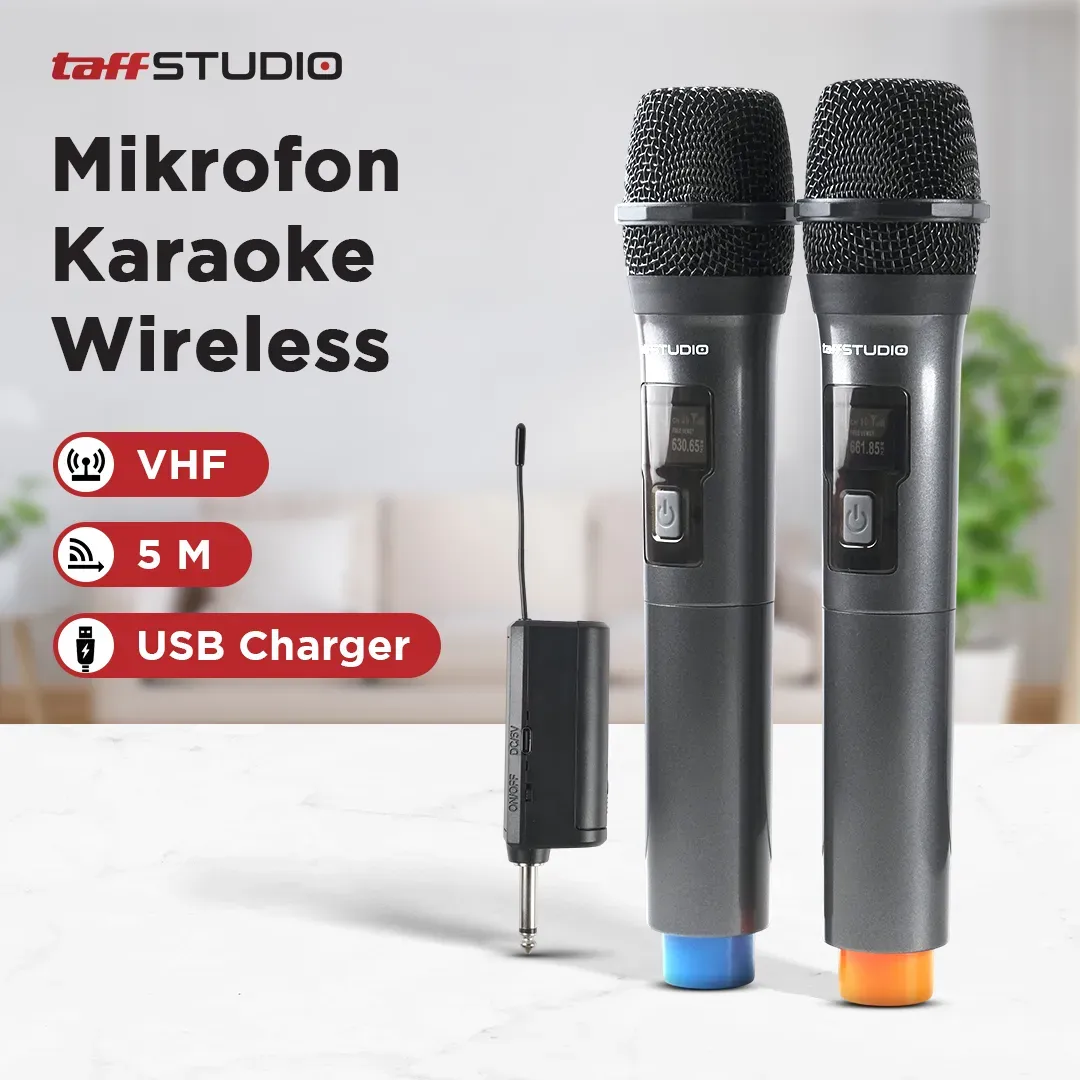 TaffSTUDIO Microphone Karaoke Rechargeable 2 Ch 2 PCS - SM2