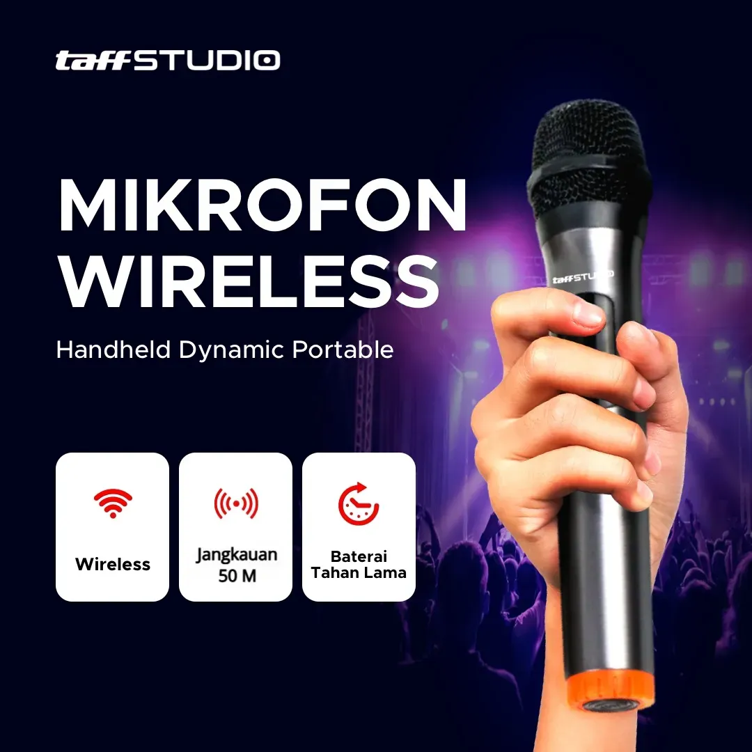 TaffSTUDIO Mikrofon Karaoke Wireless Dynamic 2.4GHz - MC-1200