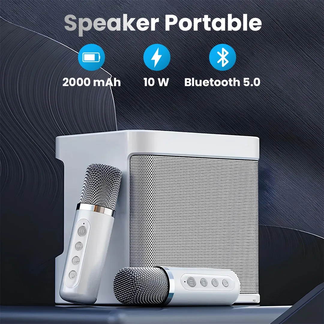 BAFOVY Speaker Bluetooth Karaoke with 2 Mic - WJ-A826