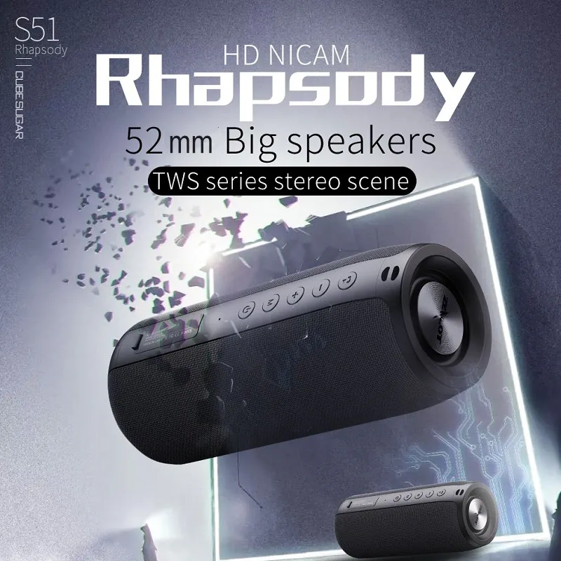 ZEALOT Speaker Bluetooth 3D Stereo TWS IP65 10W - S51