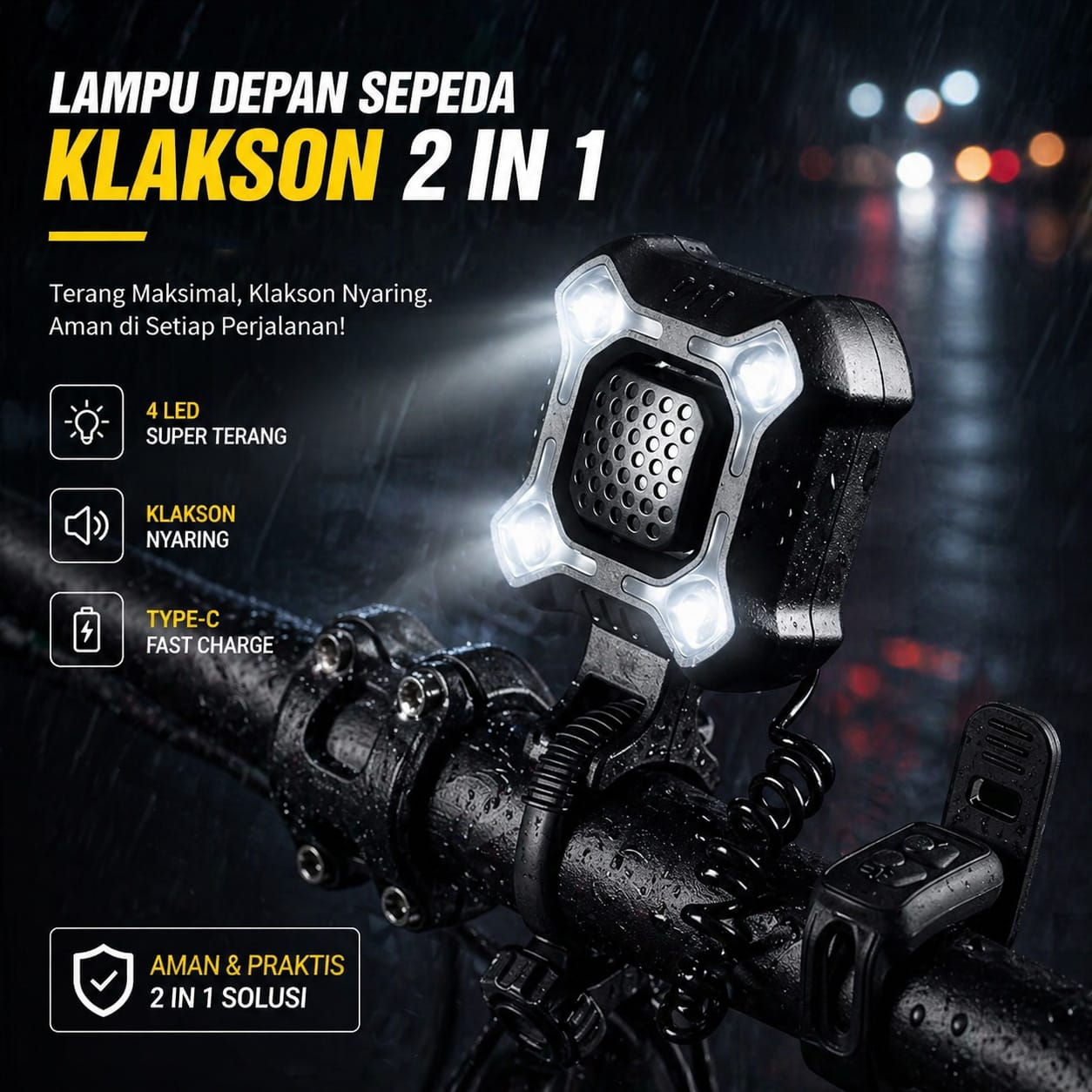 LIDS Lampu Depan Sepeda LED 1200mAh - XA-324