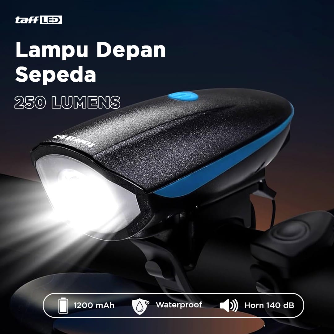 TaffLED Lampu Depan Sepeda LED 250 Lumens - 7588