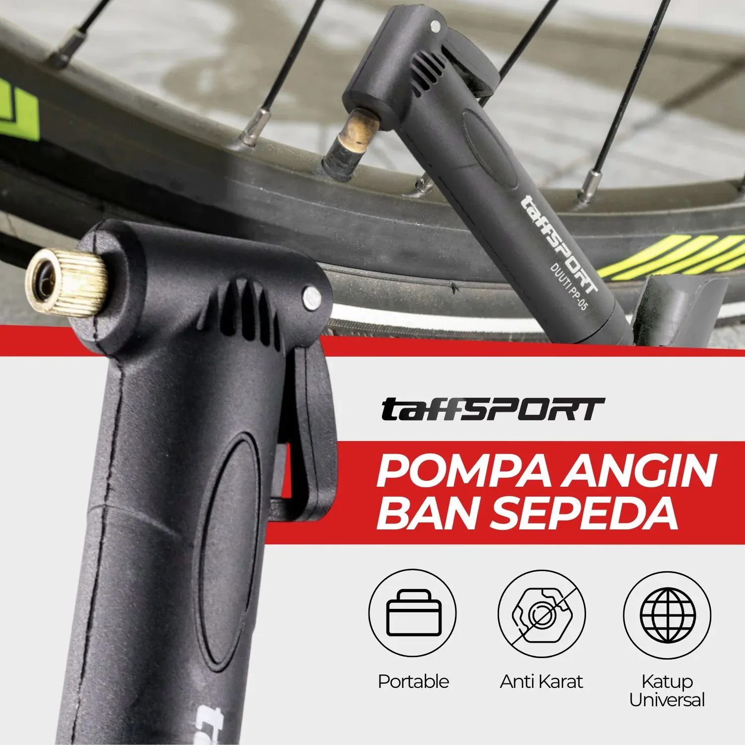 TaffSPORT DUUTI Pompa Sepeda Portable Mini Pump - PP05