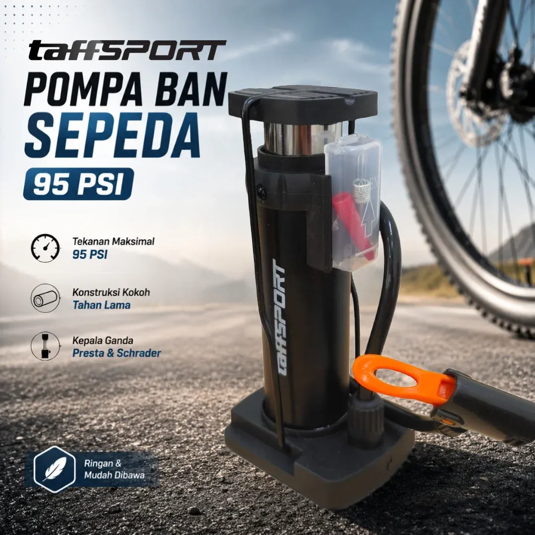 TaffSPORT Pompa Angin Ban Sepeda Portable 95 PSI - PM60