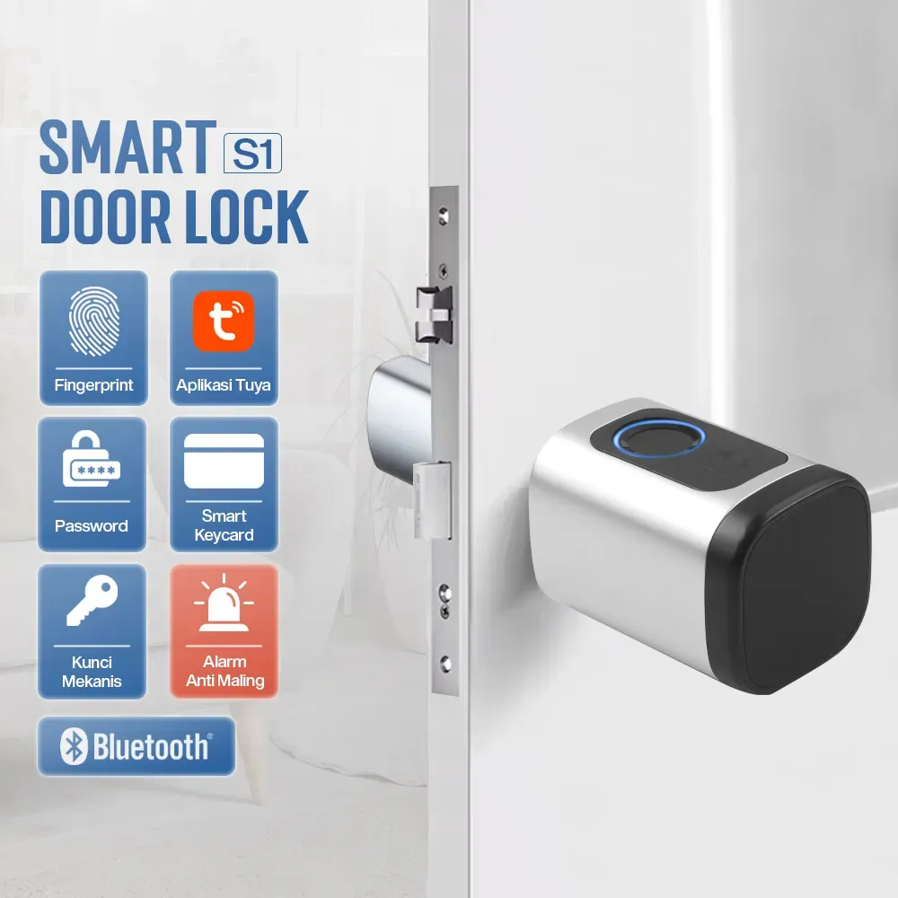 Juheenda Smart Door Lock Fingerprint Bluetooth Card Alarm Tuya Smart - S1