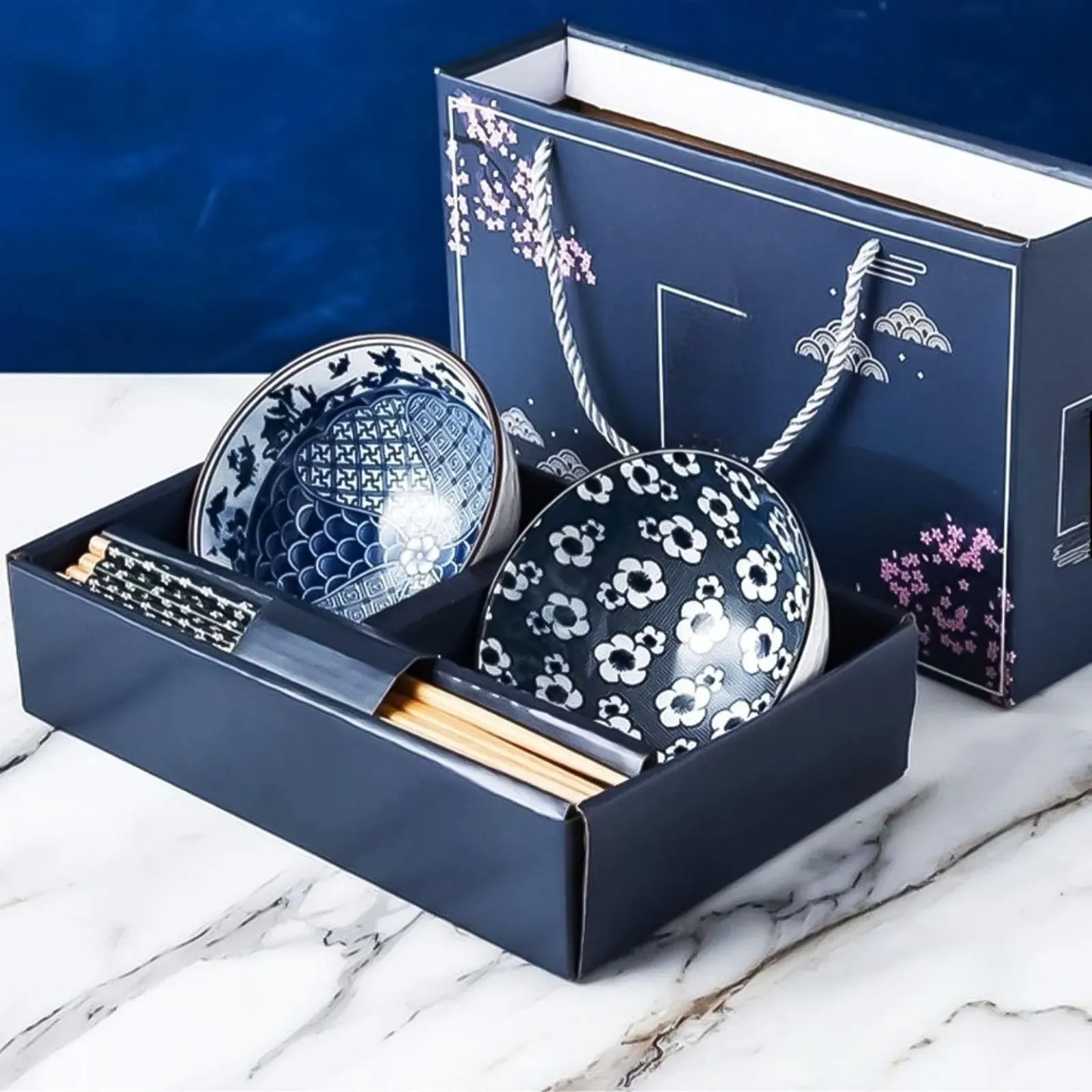 AVELINE Mangkok Set Peralatan Makan Souvenir Keramik