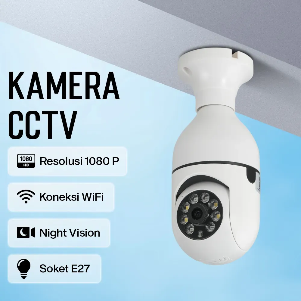 Kamera CCTV Indoor Bohlam WiFi E27 2MP - YS-2303