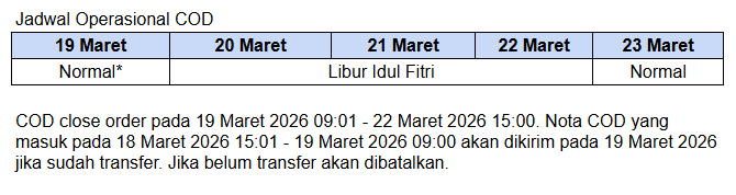 Jadwal Operasional COD