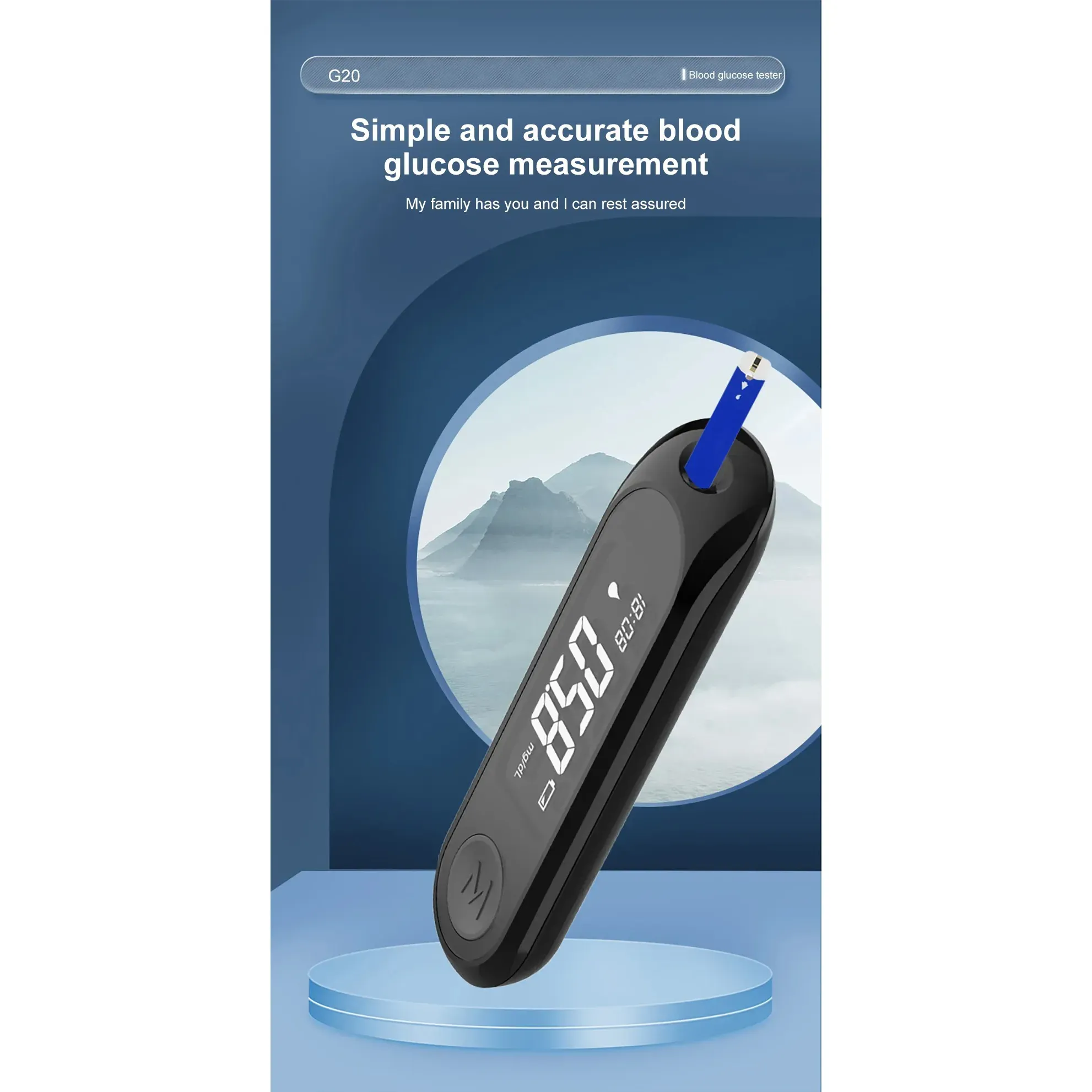 ELECTRON Alat Cek Gula Darah Glucometer Kit 50 Test Strips - HH-XT520