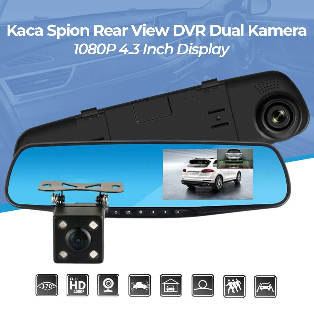 Dashcam Kaca Spion DVR Dual Kamera 1080P  - EA880