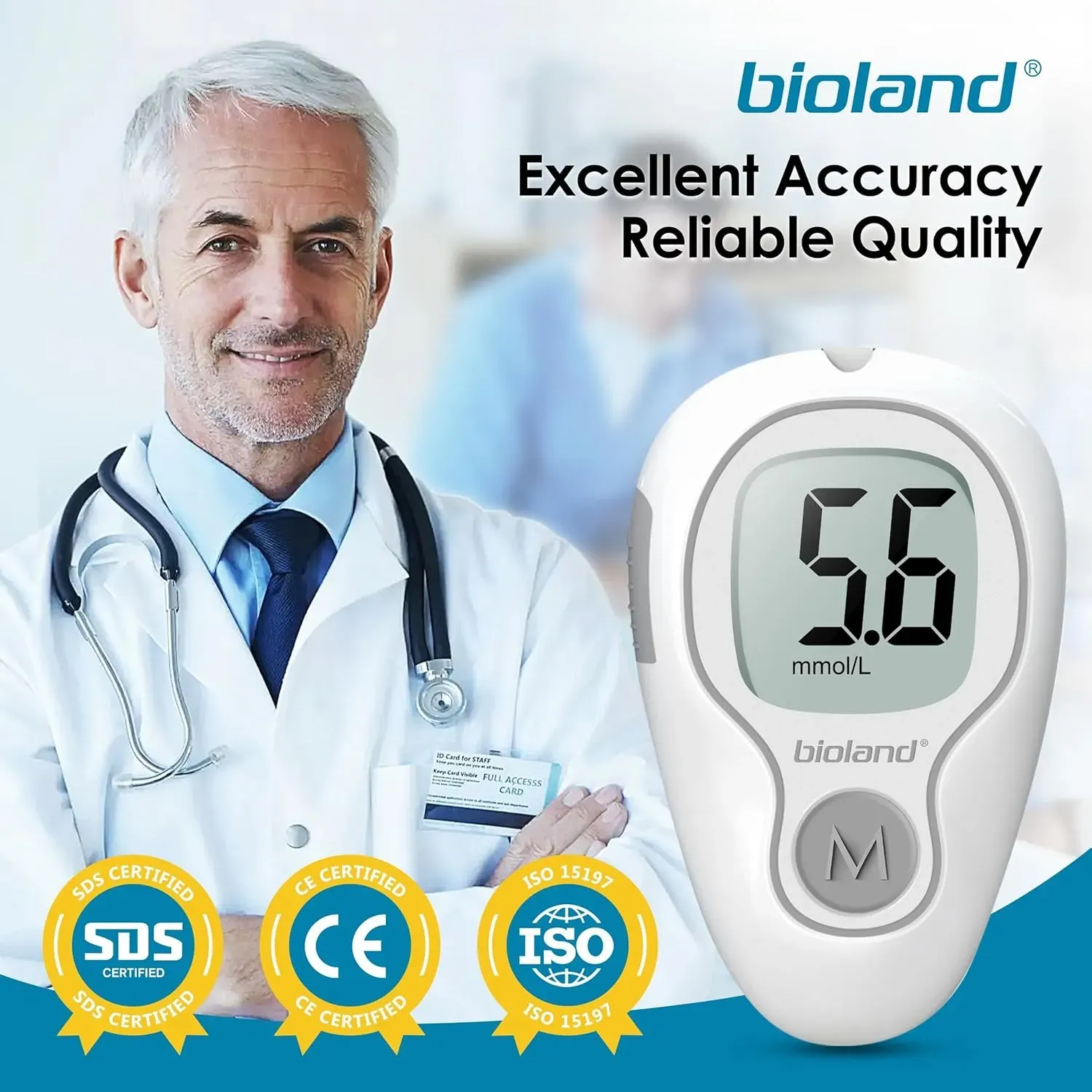 Bioland Alat Cek Gula Darah Glucometer Kit 50 Test Strips - G-425-3