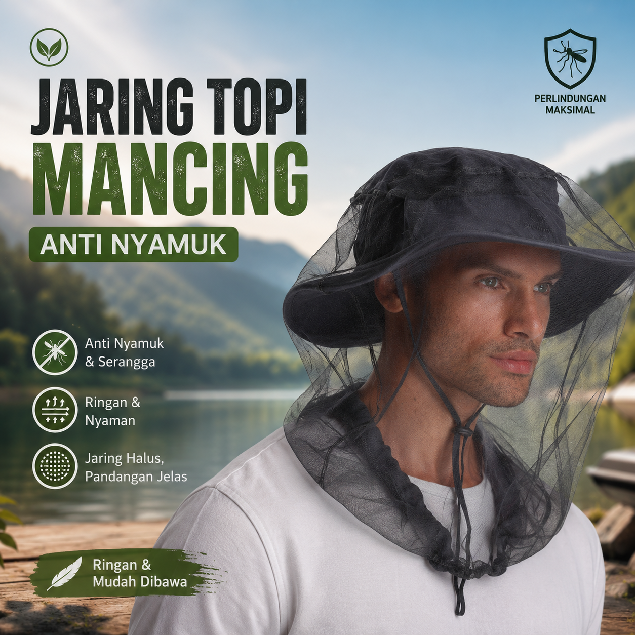 Sparsil Jaring Topi Mancing - B-18DY